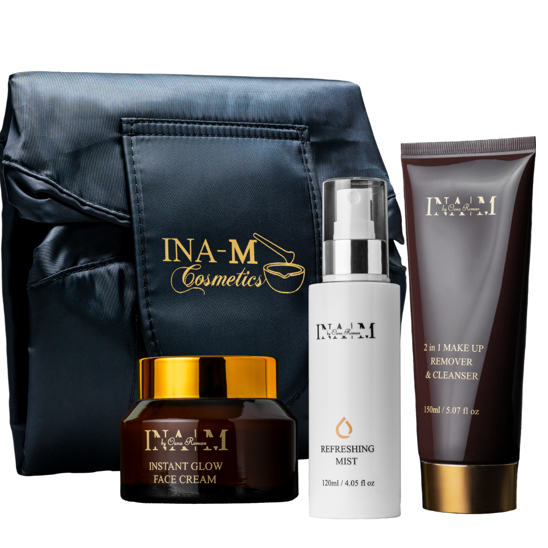 set cadou refresh & glow SET CADOU: REFRESH & GLOW, Refreshing Mist, Instant Glow Face Cream și 2 in 1 Make up Remover & Cleanser - INA M by Oana Roman - imagine 1