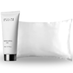 SET CADOU: PURE SILK RITUAL, Exfoliating Gel și Față de pernă din mătase naturală alb perlat - INA M by Oana Roman